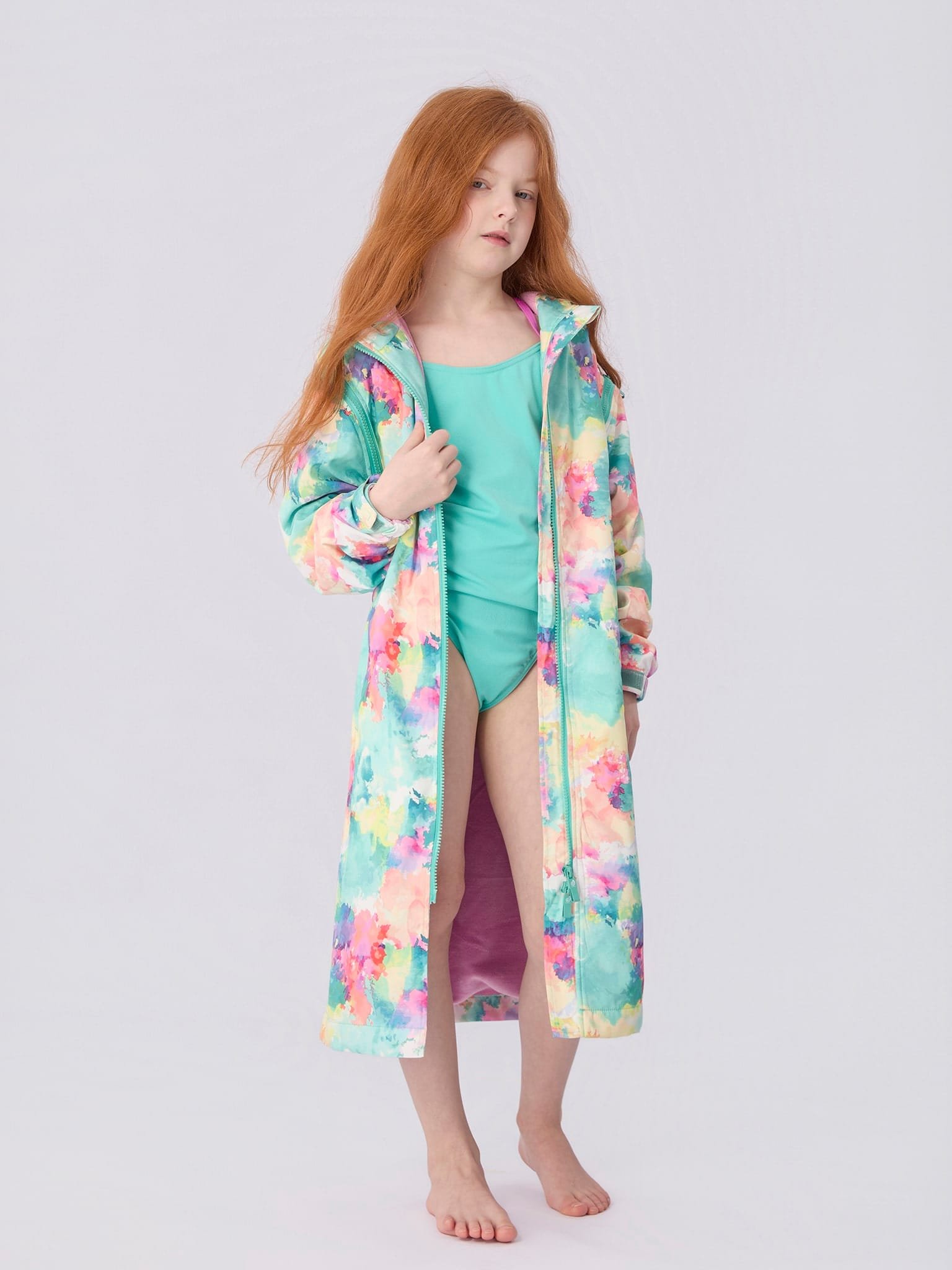 Swim Parka for Kids- Watercolor 1 swim parka for kids watercolour