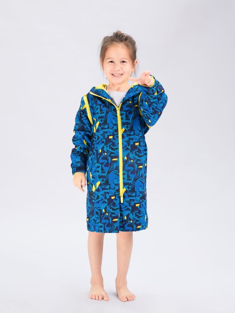 Swim Parka for Kids- Peacock Blue - SeaSnail