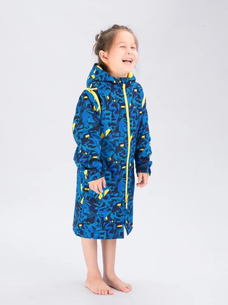 Swim Parka for Kids- Peacock Blue 2 SeaSnail swim parka for kids