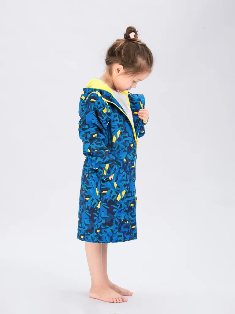 Swim Parka for Kids- Peacock Blue 3 SeaSnail swim parka for kids