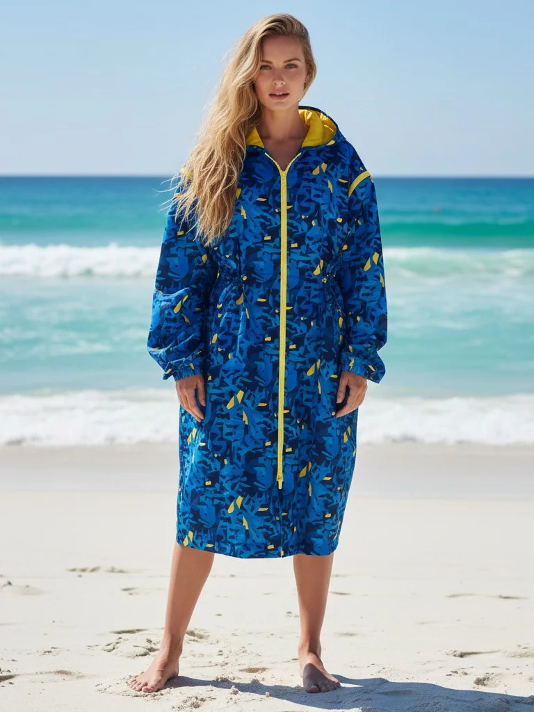 Swim Parka for Adults- Peacock Blue 4 Swim Parka for Adults- Peacock Blue - Image 4