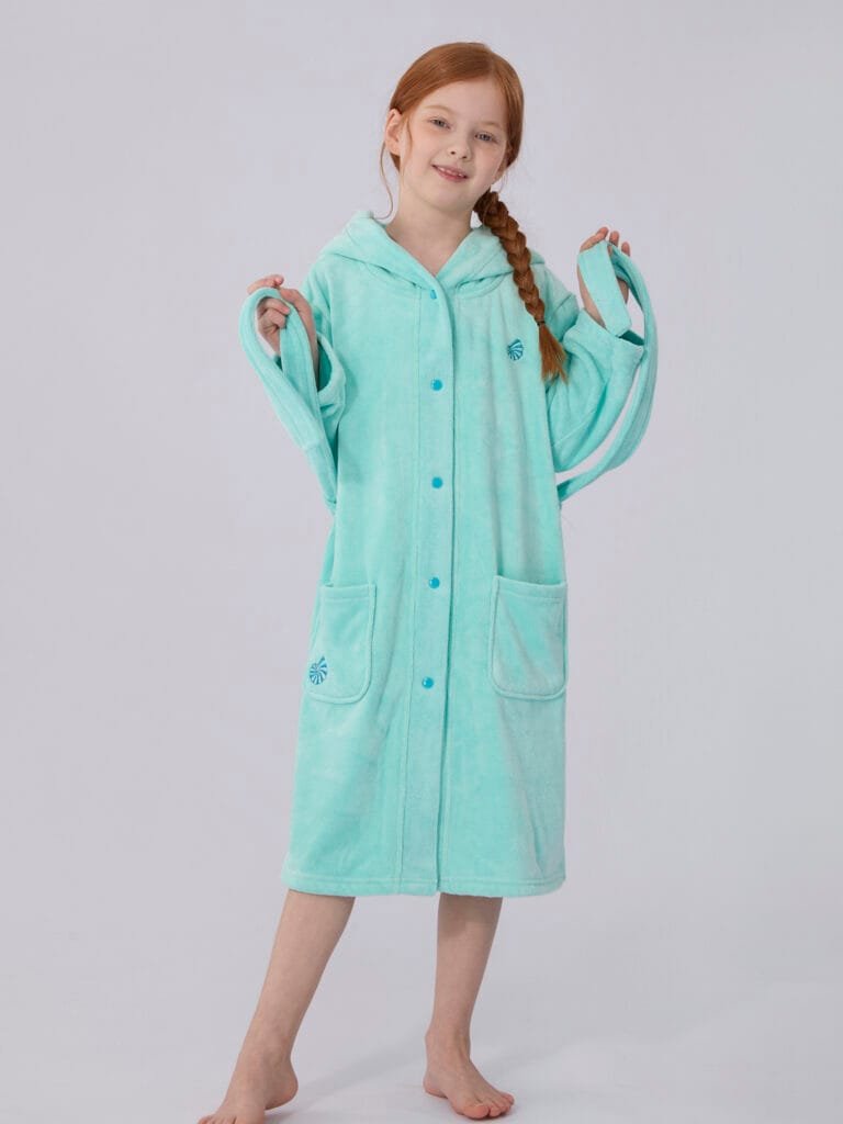 bathrobe kids green