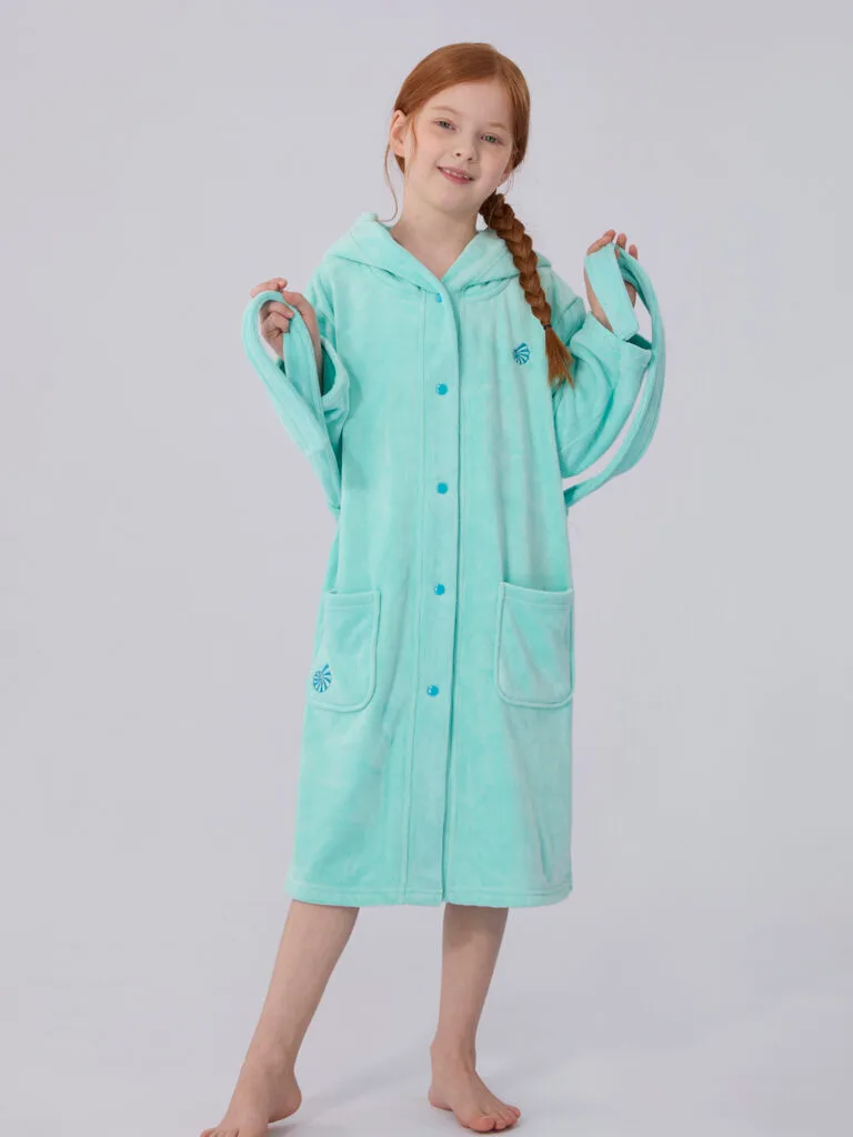bathrobe kids green