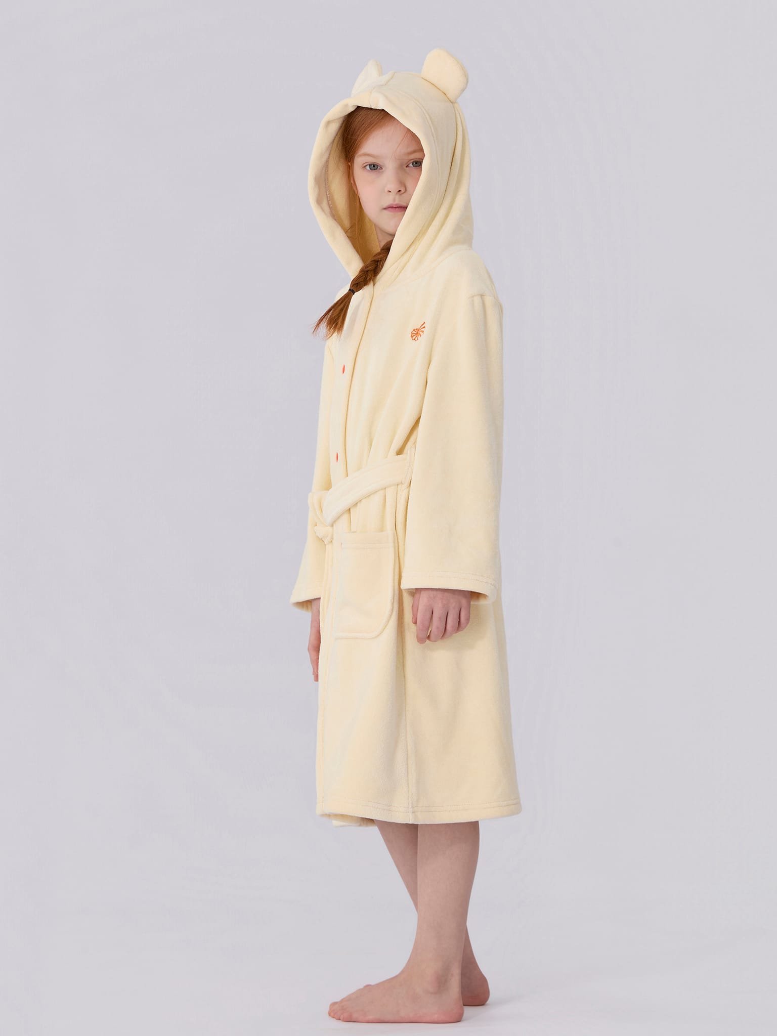 Bathrobe for kids-Ivory 5 Bathrobe for kids-Ivory - Image 5
