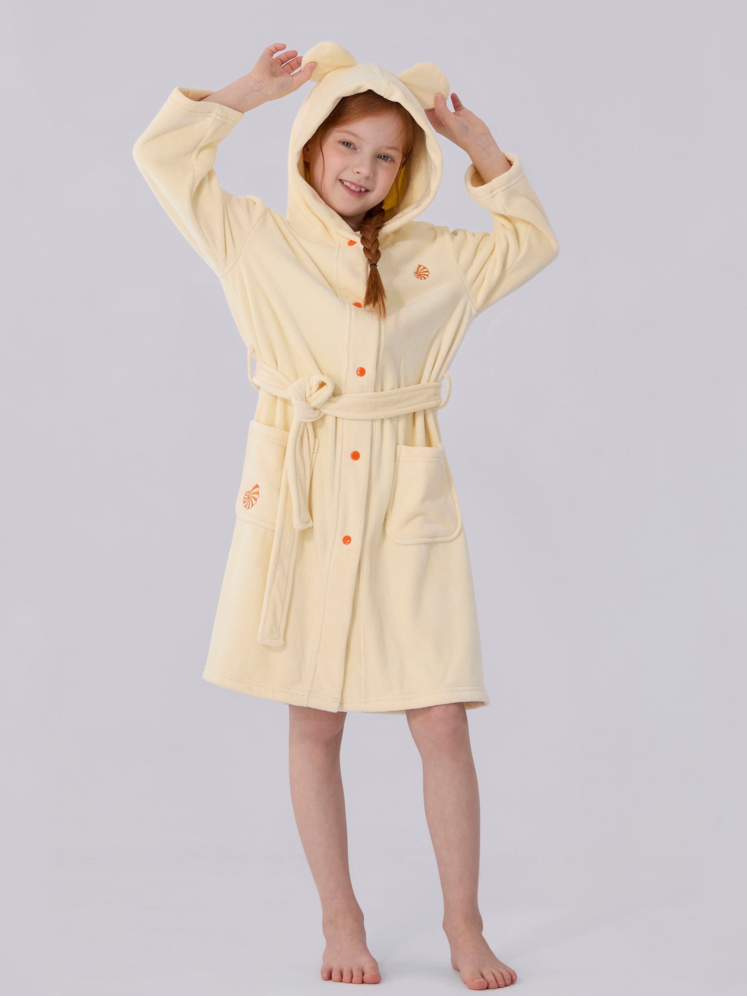 Bathrobe for kids-Ivory 6 Bathrobe for kids-Ivory - Image 6