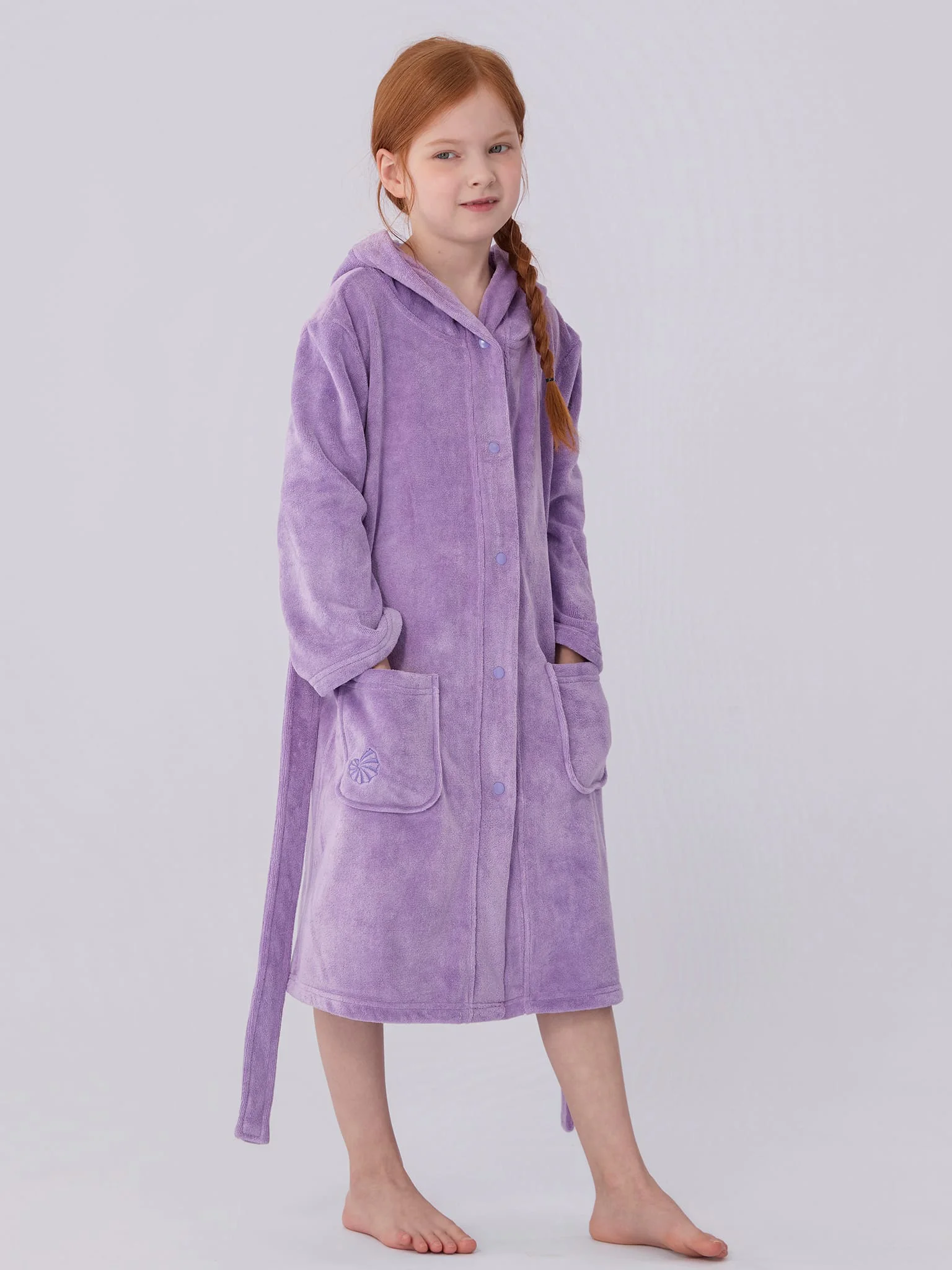 bathrobe kids lavender