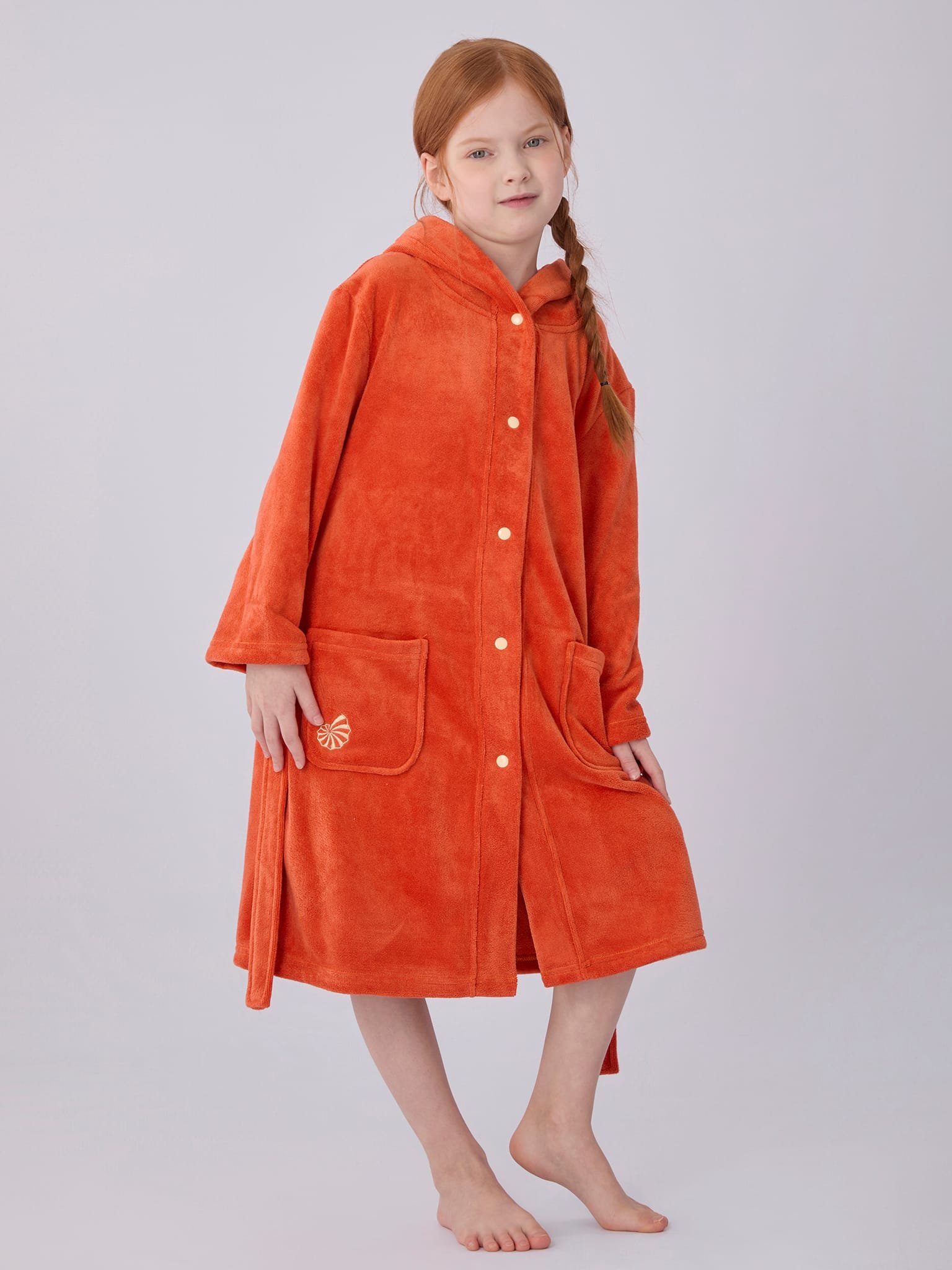 Bathrobe for kids-Vermilion 3 Bathrobe for kids-Vermilion - Image 3
