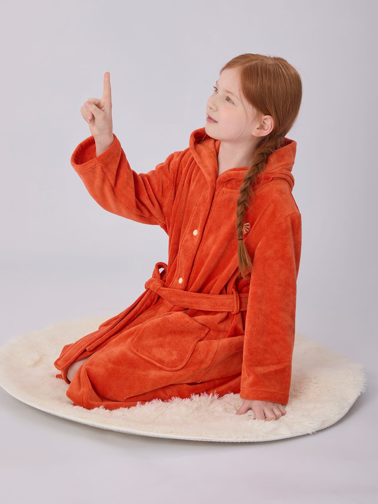 Bathrobe for kids-Vermilion 6 Bathrobe for kids-Vermilion - Image 6