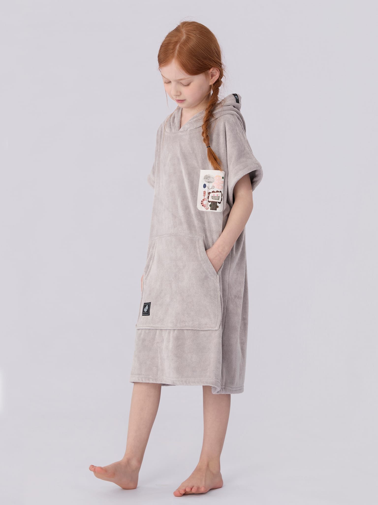 Hooded Towel-Ash Grey 2 Hooded Towel-Ash Grey - Image 2