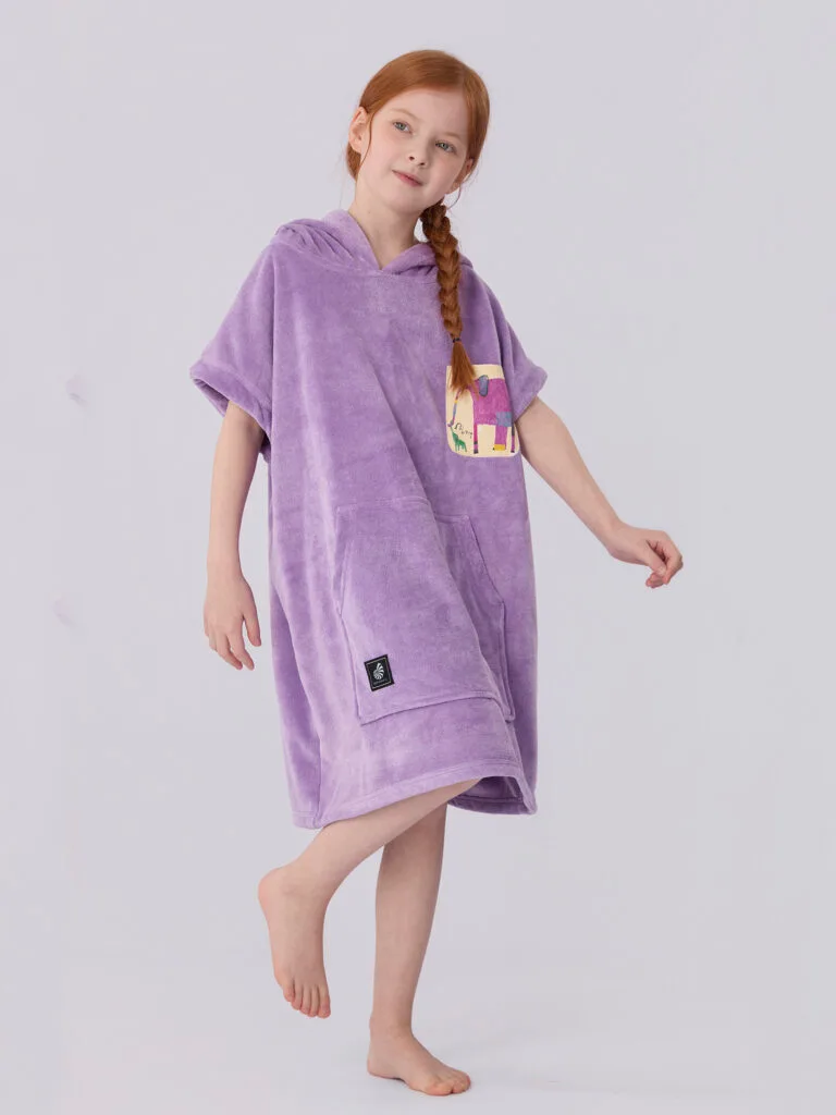 Hooded towel purple lavender