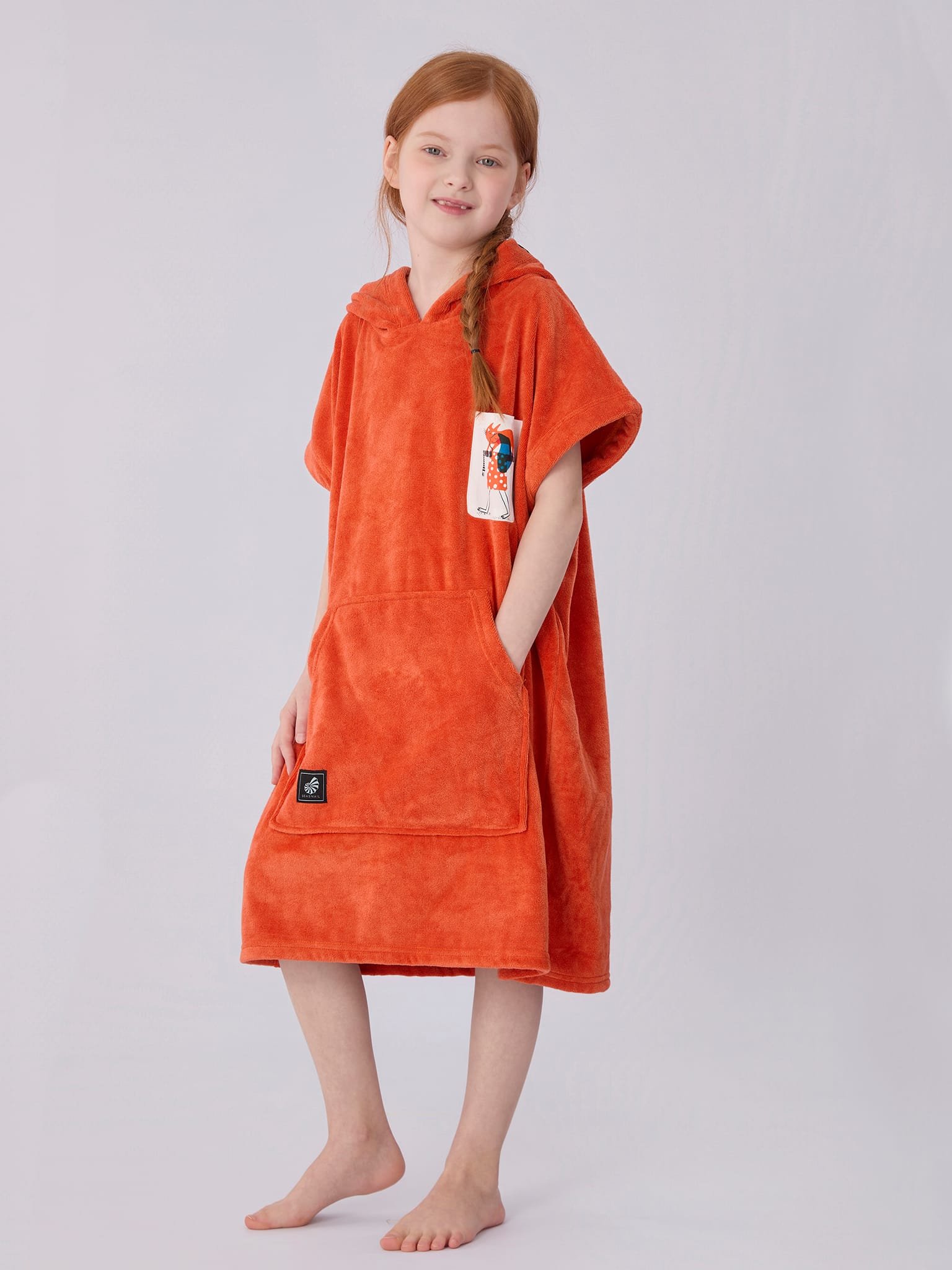 Hooded Towel-Vermilion 3 Hooded Towel-Vermilion - Image 3