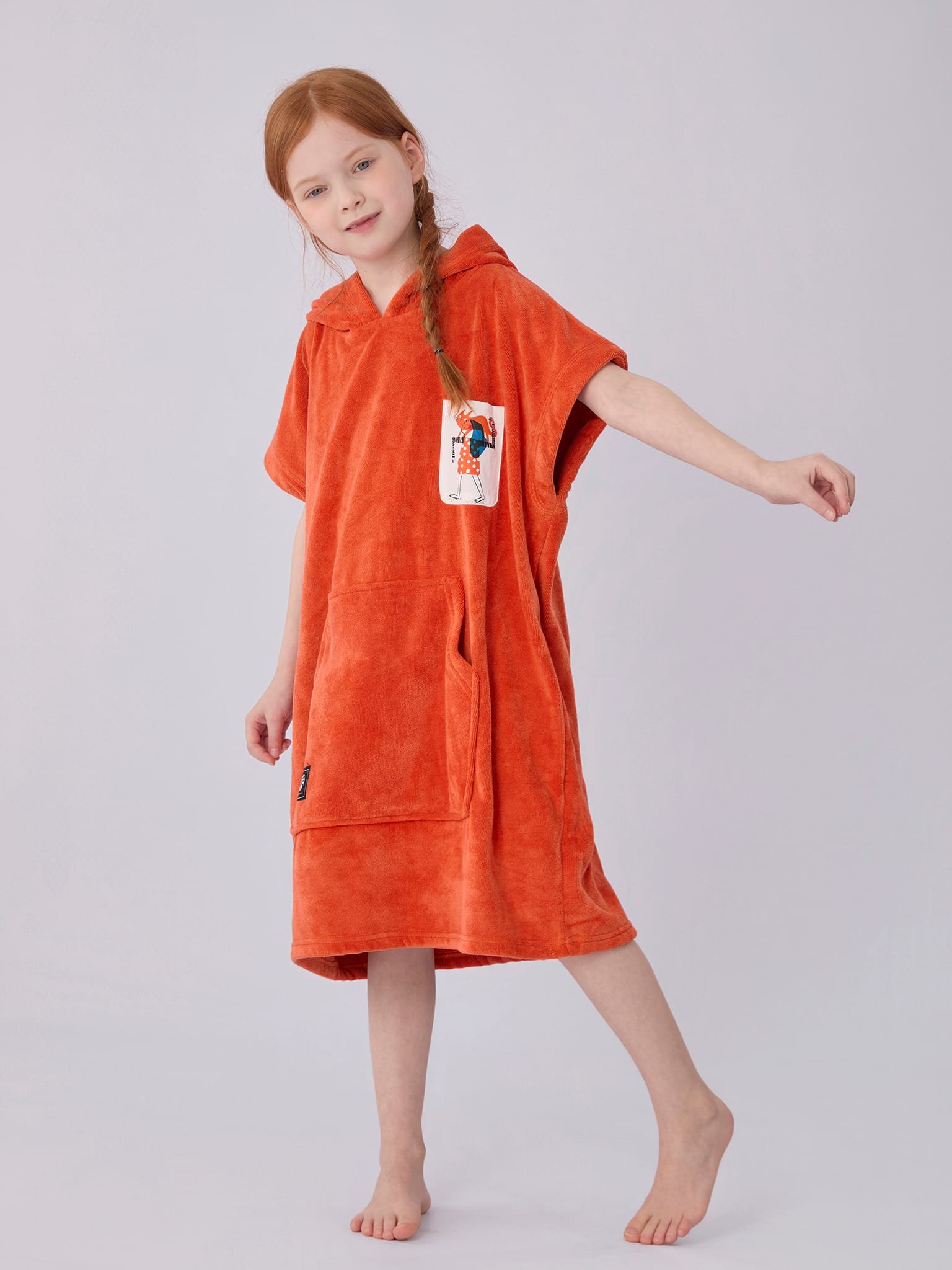 Hooded Towel-Vermilion 4 Hooded Towel-Vermilion - Image 4