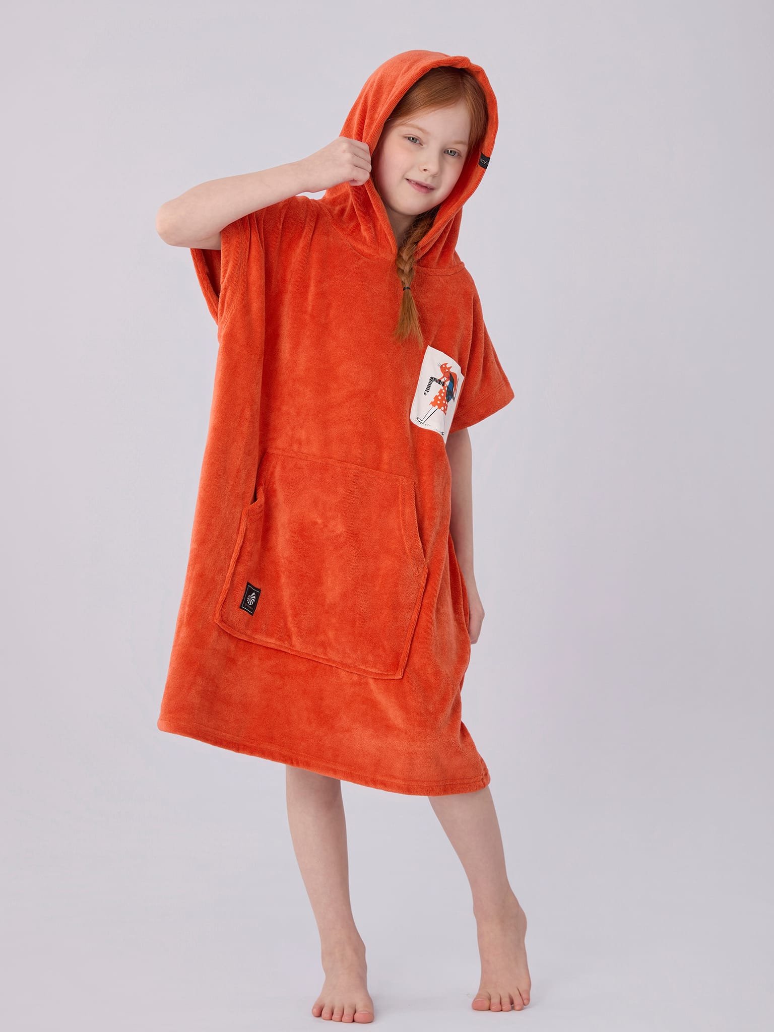 Hooded Towel-Vermilion 6 Hooded Towel-Vermilion - Image 6