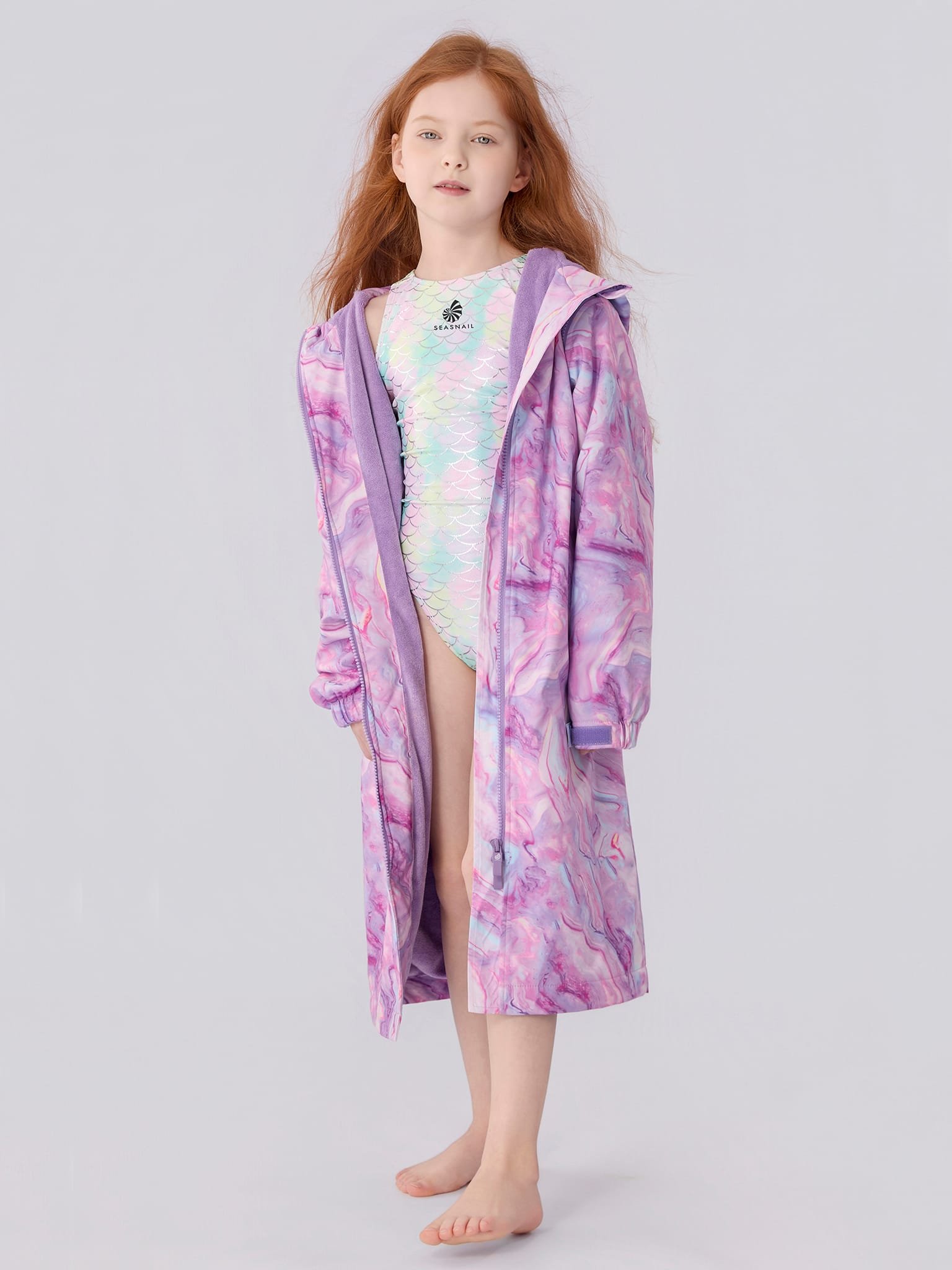 Swim Parka for Kids- Pinkish purple 2 Swim Parka for Kids- Pinkish purple - Image 2