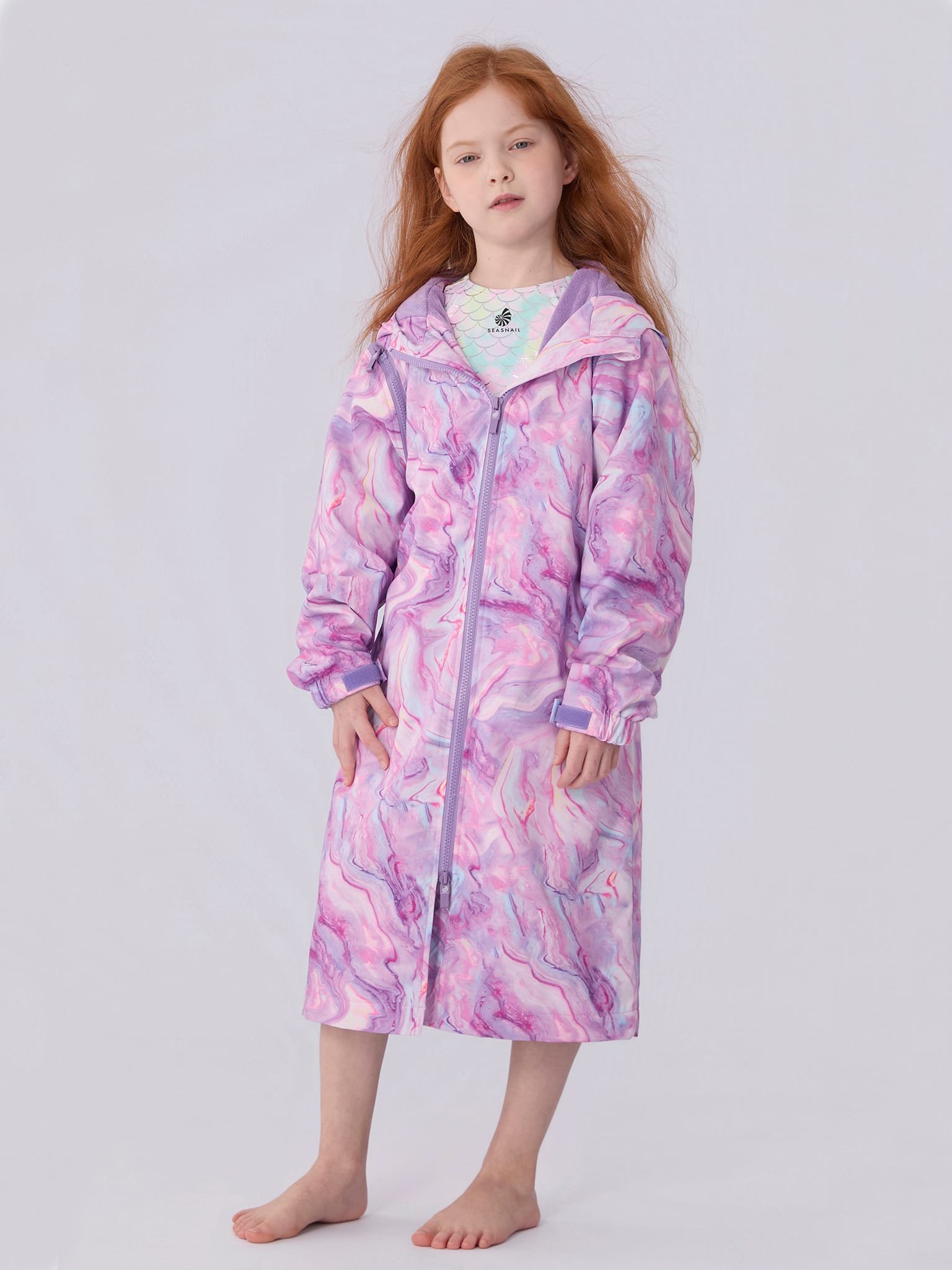 Swim Parka for Kids- Pinkish purple 4 swim parka for kids Pinkish Purple