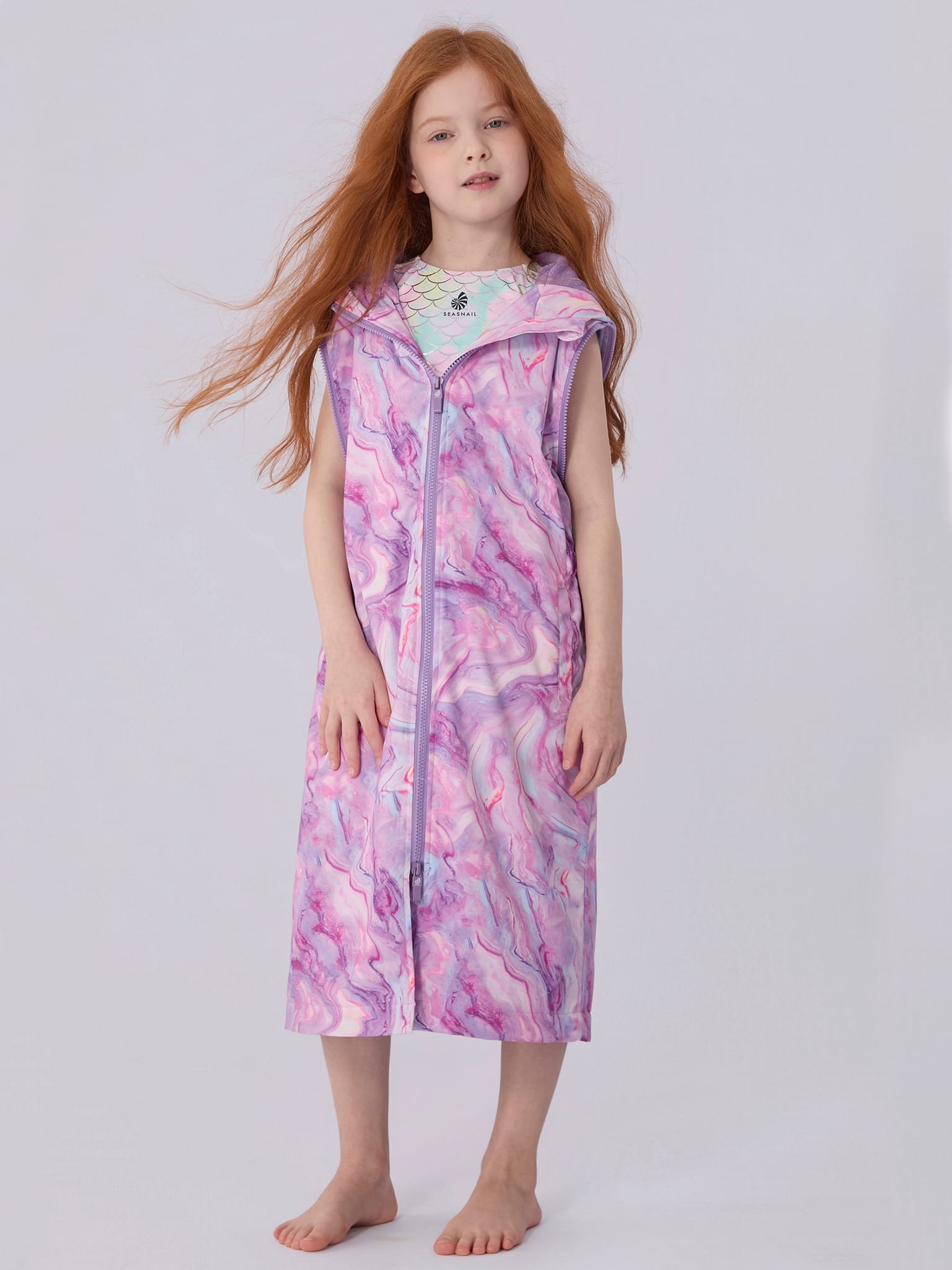 Swim Parka for Kids- Pinkish purple 3 Swim Parka for Kids- Pinkish purple - Image 3