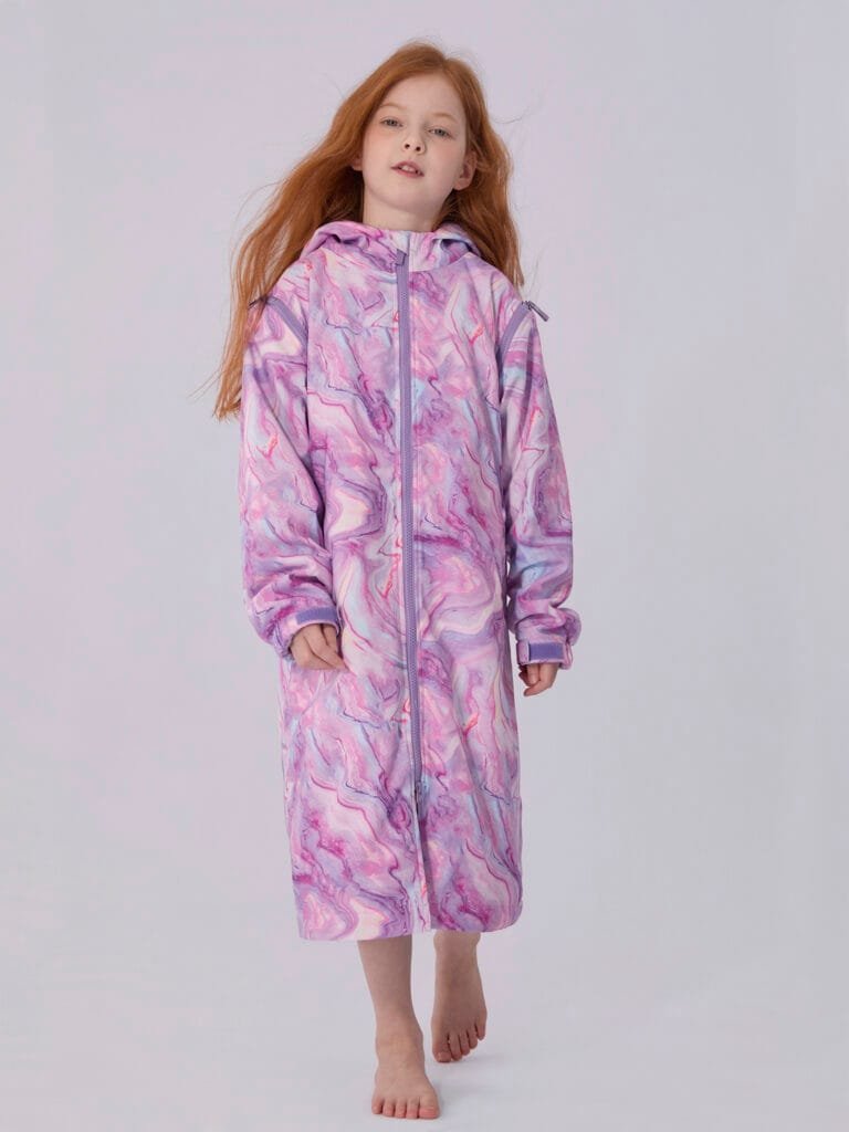 Swim Parka for Kids- Pinkish purple