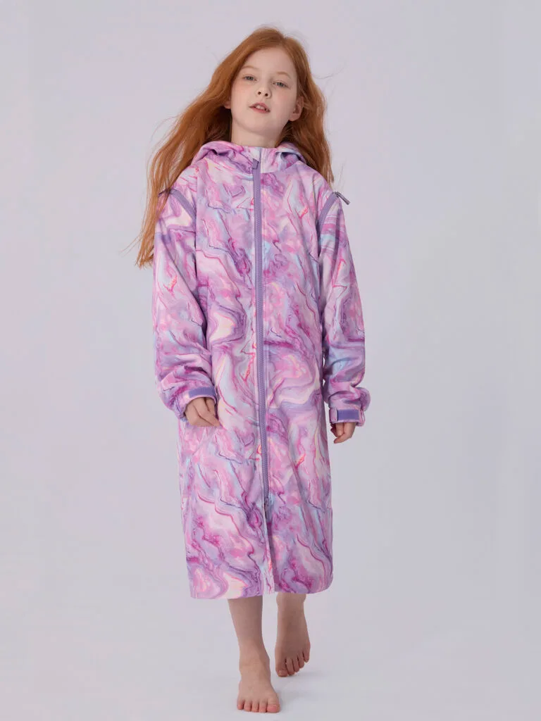 Swim Parka for Kids- Pinkish purple