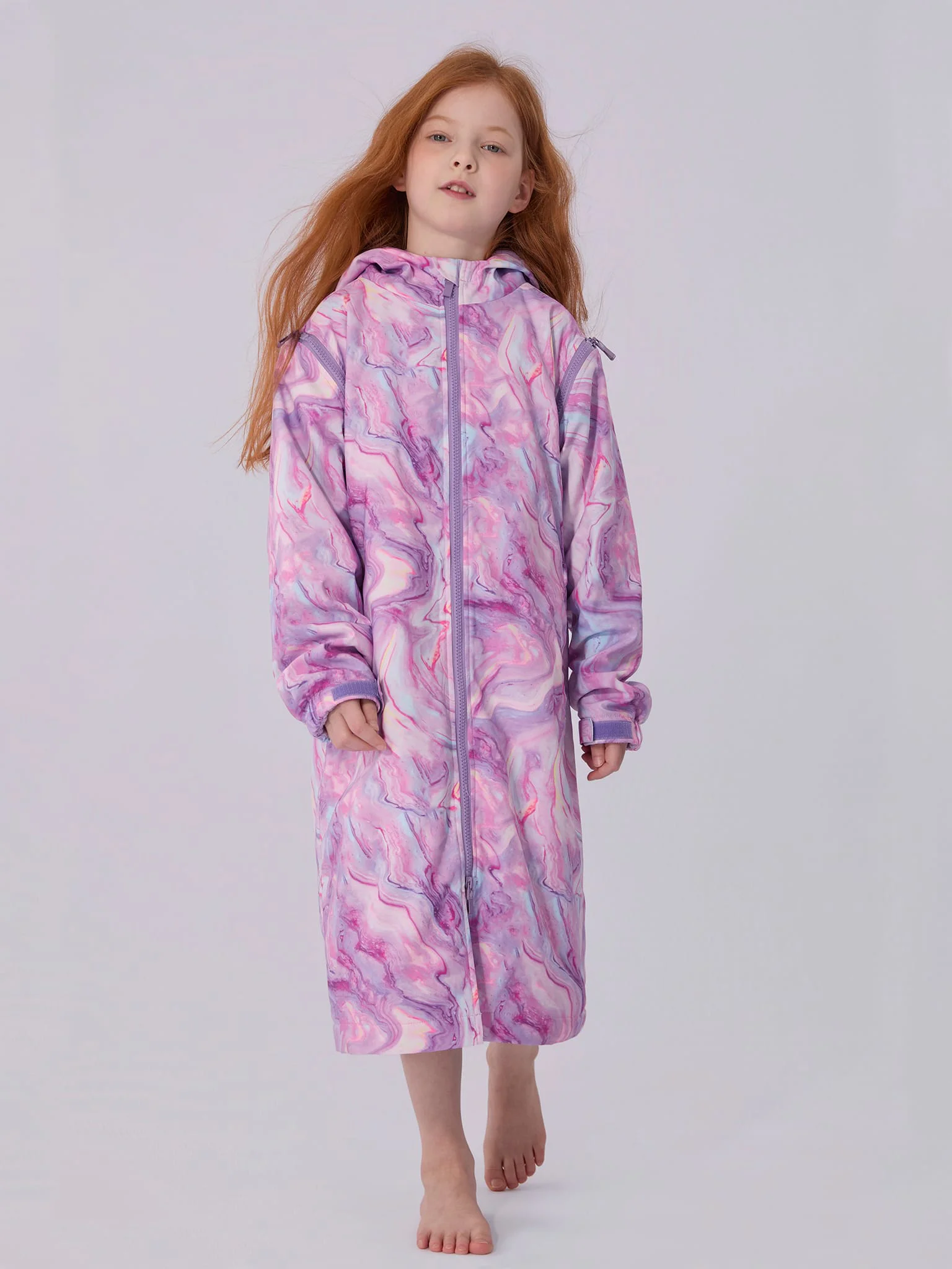 Swim Parka for Kids- Pinkish purple 1 swim parka for kid SeaSnail purple