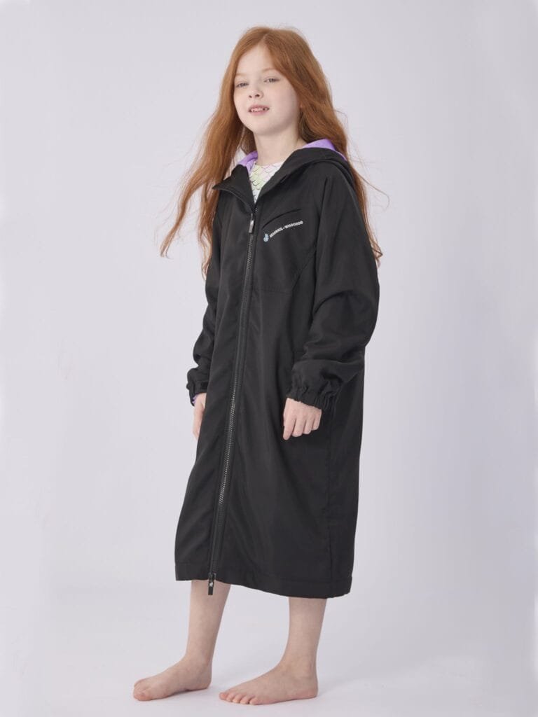 Home 4 swim parka kids black purple