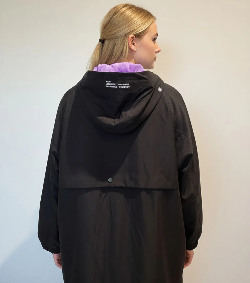 Swim Parka for Adults- BlackPurple - Image 2